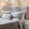 Christopher Knight Home Jezebel Headboard – Fully Upholstered, Queen / Full, Ivory(Fabric light Grey)