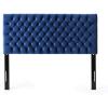 Christopher Knight Home Jezebel Velvet Headboard, Queen / Full, Navy Blue / Black Steel