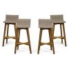 Christopher Knight Home La Brea Outdoor Acacia Wood and Wicker Barstools (Set of 4), Light Brown and Teak