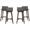 Christopher Knight Home La Brea Outdoor Wood & Wicker Barstools (Set of 4), Gray