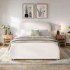 Christopher Knight Home Lanet Linen Upholstered Twin Size Bed Frame with Headboard, Modern Twin Bed Frame and Headboard, Wooden Slats Support, Easy Assembly, No Box Spring Needed, Beige(Twin (U.S. Standard))