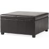 Christopher Knight Home Living Berkeley Brown Leather Square Storage Ottoman, Espresso