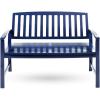 Christopher Knight Home Loja Outdoor Acacia Wood Bench, Pu Navy Blue