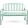 Christopher Knight Home Loja Outdoor Acacia Wood Bench, Pu White(Light Mint)
