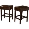 Christopher Knight Home Lopez Backless Leather Counter Stools, 2-Pcs Set, Brown