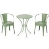 Christopher Knight Home Lourdes Outdoor Iron Bistro Set, 3-Pcs Set, Matte Green Finish(Matte Green Finish)