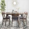 Christopher Knight Home Lucious 50″ Rectangular Dining Set, 5-Pcs Set, Natural Walnut / Dark Grey