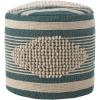 Christopher Knight Home Lucknow Pouf, White + Teal Small(White + Teal)