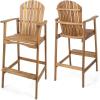 Christopher Knight Home Malibu Outdoor Acacia Wood Adirondack Barstools, 2-Pcs Set, Natural Stained