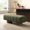 Christopher Knight Home Manila 50″ Chenille Fabric Dining Bench for 2 People, Upholstery Ottoman Bench, End of Bed Footstool, Living Room Sofa Extra Seat/Footrest, No Assembly Needed, Light Beige(Jungle Green)