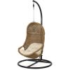Christopher Knight Home Marcus Outdoor Wicker Hanging Chair with Stand, Light Brown and Beige(Light Brown + Black + Beige)