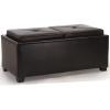 Christopher Knight Home Maxwell Bonded Leather Double Tray Ottoman, Brown , 38 x 19x 17inches