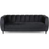 Christopher Knight Home Miranda Velvet 3 Seater Sofa, Black, Dark Brown(Black  Dark Brown)