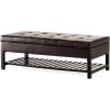 Christopher Knight Home Miriam Ottoman with Storage and Bottom Rack, Espresso