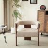 Christopher Knight Home Nettie Modern Accent Chair for Living Room, Boucle Fabric Single Lounge Sofa Chair with Wooden Frame, Comfy Reading Chair for Bedroom, Lounge Armchair with Cushion, Dark Beige(Dark Beige)
