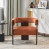 Christopher Knight Home Nettie Modern Accent Chair for Living Room, Velvet Fabric Single Lounge Sofa Chair with Wooden Frame, Comfy Reading Chair for Bedroom, Lounge Armchair with Cushion, Dark Brown(Burnt Orange)