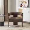 Christopher Knight Home Nettie Modern Accent Chair for Living Room, Velvet Fabric Single Lounge Sofa Chair with Wooden Frame, Comfy Reading Chair for Bedroom, Lounge Armchair with Cushion, Dark Brown(Dark Brown)