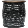Christopher Knight Home Niver Handcrafted Lace Cut Side Table – Mango Wood and Iron – Natural/Black