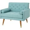 Christopher Knight Home Nour Fabric Mid-Century Modern Club Chair, Blue, Natural(Blue  Natural)