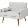 Christopher Knight Home Nour Fabric Mid-Century Modern Club Chair, Blue, Natural(Light Gray  Natural)