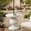 Christopher Knight Home Ogla 20.25” MGO Outdoor Patio Side Table Umbrella Base, Heavy Duty Patio Umbrella Stand Outdoor Base with Hand-Turn Tightening Knob, Small Patio Coffee Table, White Marble(White Marble/20.25”)