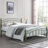 Christopher Knight Home Oner Sturdy Metal Full Size Platform Bed Frame with Wavy Headboard/Footboard, Full Size Bed Frame No Box Spring Needed, Iron Bed Support and Slats, Easy Assembly, Black+Gold(Green)