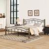 Christopher Knight Home Oner Sturdy Metal Full Size Platform Bed Frame with Wavy Headboard/Footboard, Full Size Bed Frame No Box Spring Needed, Iron Bed Support and Slats, Easy Assembly, Black+Gold(Black + Gold)