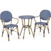 Christopher Knight Home Paul Bistro Set, Dark Teal + White + Bamboo