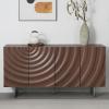 Christopher Knight Home Payton Modern Minimalist Wooden Storage Sideboard, Living Room Cupboard with Shelves, Dining Room/Kitchen Buffet Cabinet, Entryway Display Table, Home Office Credenza, Green(Brown)