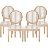 Christopher Knight Home Phinnaeus Polyester Beige Fabric Dining Chair (Set of 2), 2-Pcs Set(Gray Stripes + Light Beige + Natural)