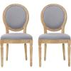 Christopher Knight Home Phinnaeus Polyester Beige Fabric Dining Chair (Set of 2), 2-Pcs Set(Light Grey)