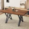 Christopher Knight Home Quillson 59.04″ Rectangular Dining Table, Walnut Finish Kitchen Table, Open X Metal Legs, Dining Table for 4, Industrial Table for Dining Room Kitchen Home, Walnut+Black