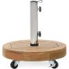 Christopher Knight Home Ralph Outdoor 40lb Circular Umbrella Base – Acacia Wood and Stainless Steel – Teak