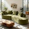 Christopher Knight Home Randa Upholstered Sectional Sofa for Living Room, 5-Seater Oversized Chair Cloud Couch, Fully Assembled Long Sofa Chaise Lounge, Charcoal Gray(Olive Green)