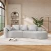 Christopher Knight Home Randa Upholstered Sectional Sofa for Living Room, 5-Seater Oversized Chair Cloud Couch, Fully Assembled Long Sofa Chaise Lounge, Charcoal Gray(White Gray)