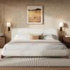 Christopher Knight Home Salden Queen Size Platform Bed Frame, Boucle Fabric Queen Size Bed Frame and Headboard, Modern Queen Bed Set, Wooden Slat Support, No Box Spring Needed, Easy Assembly, White(King (U.S. Standard))