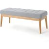 Christopher Knight Home Saxon Fabric Bench, Light Grey, 15.75” D x 43.50” W x 17.00” H