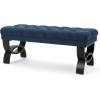 Christopher Knight Home Scarlett Fabric Ottoman Bench, Dark Blue 17.25”D x 41.00”W x 16.75”H