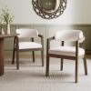 Christopher Knight Home Set of 2 Lanford Fabric Upholstered Dining Chairs, Curved Backrest Kitchen Side Chair, Soft Padded Seat&Back Cushion, Solid Wood Armchair, Ergonomic Extra Seat,Beige+Light Ash(Beige+walnut)