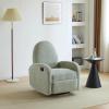 Christopher Knight Home Sidney Fabric Upholstered 360° Swivel Chair, Boucle Push-Back Recliner, Solid Wood Glider Recliner with Rotation, Living Room Single Lounge Sofa, Almond Beige(Greyish Green)