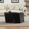 Christopher Knight Home Skyles Coffee Table Set of 2, Geometric Lightweight Concrete Patio End Table, Contemporary Home Decor, Flexible Indoor Outdoor Coffee Tables, No Assembly Required, White(Black)