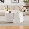 Christopher Knight Home Skyles Coffee Table Set of 2, Geometric Lightweight Concrete Patio End Table, Contemporary Home Decor, Flexible Indoor Outdoor Coffee Tables, No Assembly Required, White(White)