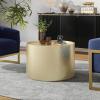 Christopher Knight Home Solis 26″ Iron Accent Table, Round Coffee Table, Hammered Surface Design, Space Saving, Metal Frame Side Tables for Living Room Home, No Assembly Needed, 110lbs Gold