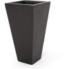 Christopher Knight Home Spike Outdoor Modern Medium Cast Stone Planter, White(Black)