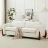 Christopher Knight Home Taki 89 Inches Sofa Couch, Cozy Chenille Upholstered 3-Seater Sofa, Wood Frame Couches, Comfy Home Sofa Living Room and Office, Lounge Seating with Armrests, Black(Beige)