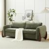 Christopher Knight Home Taki 89 Inches Sofa Couch, Cozy Chenille Upholstered 3-Seater Sofa, Wood Frame Couches, Comfy Home Sofa Living Room and Office, Lounge Seating with Armrests, Black(Olive Green)