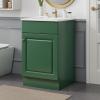 Christopher Knight Home Vanes Wood Frame 20″ Bathroom Vanity with Ceramic Sink, Cabinet with Soft-Closing Door Shelf and Adjustable Shelf, Open Back, Metal Hardware, Storage/Organizer, Green(Green)