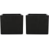 Christopher Knight Home Vanessa Outdoor Modern Large Cast Stone Square Planters (Set of 2), White(Black)