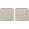 Christopher Knight Home Vanessa Outdoor Modern Large Cast Stone Square Planters (Set of 2), White(White)