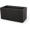 Christopher Knight Home Vanessa Outdoor Modern Medium Cast Stone Rectangular Planter, Black, 15.75 D x 31.25 W x 16.00 H(Black)